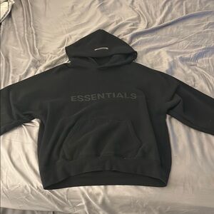 Essentials Black Hoodie for Men, worn twice